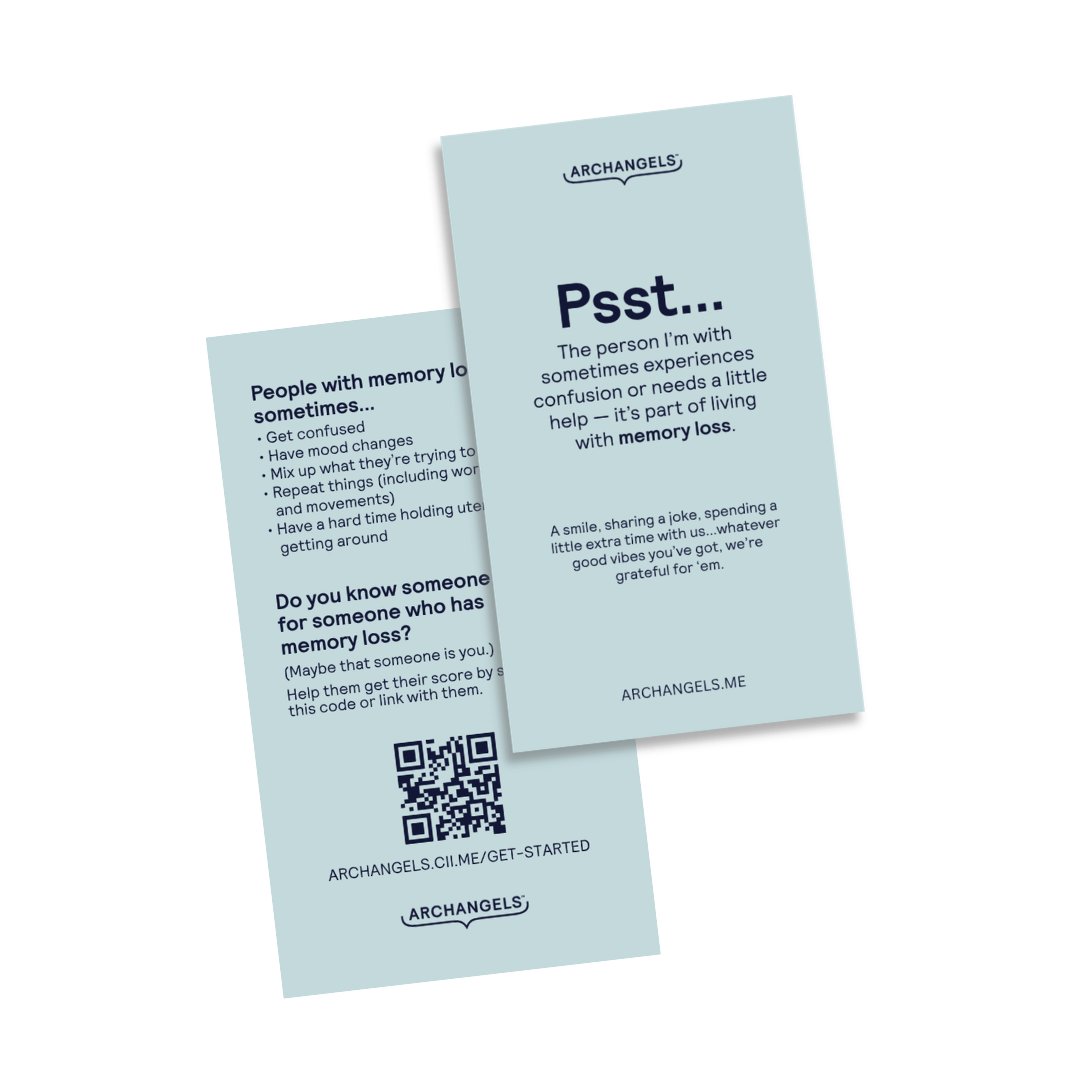 Calling Card for Someone with Alzheimer's or Dementia - Vertical