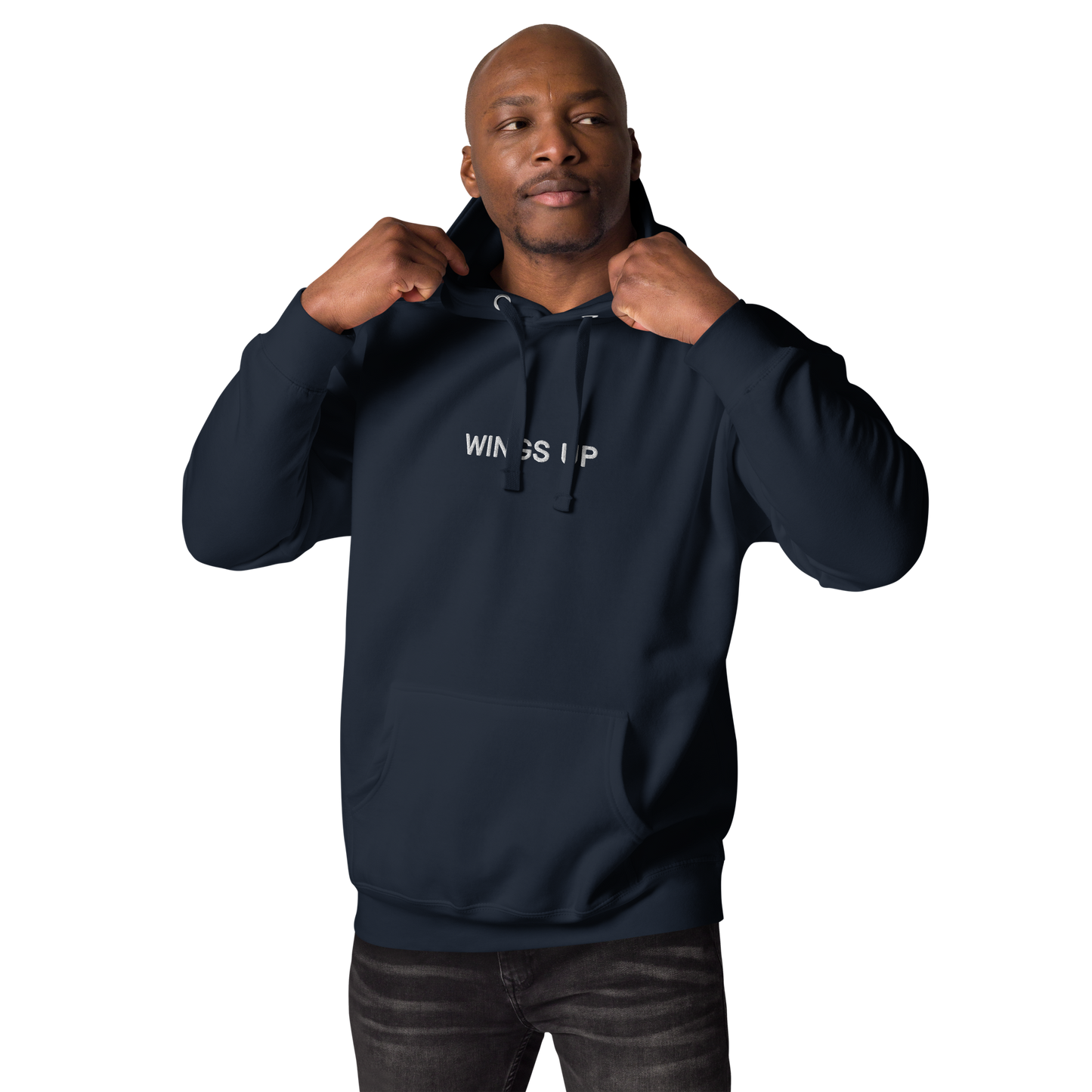 'Wings Up' Pullover Hoodie - Navy
