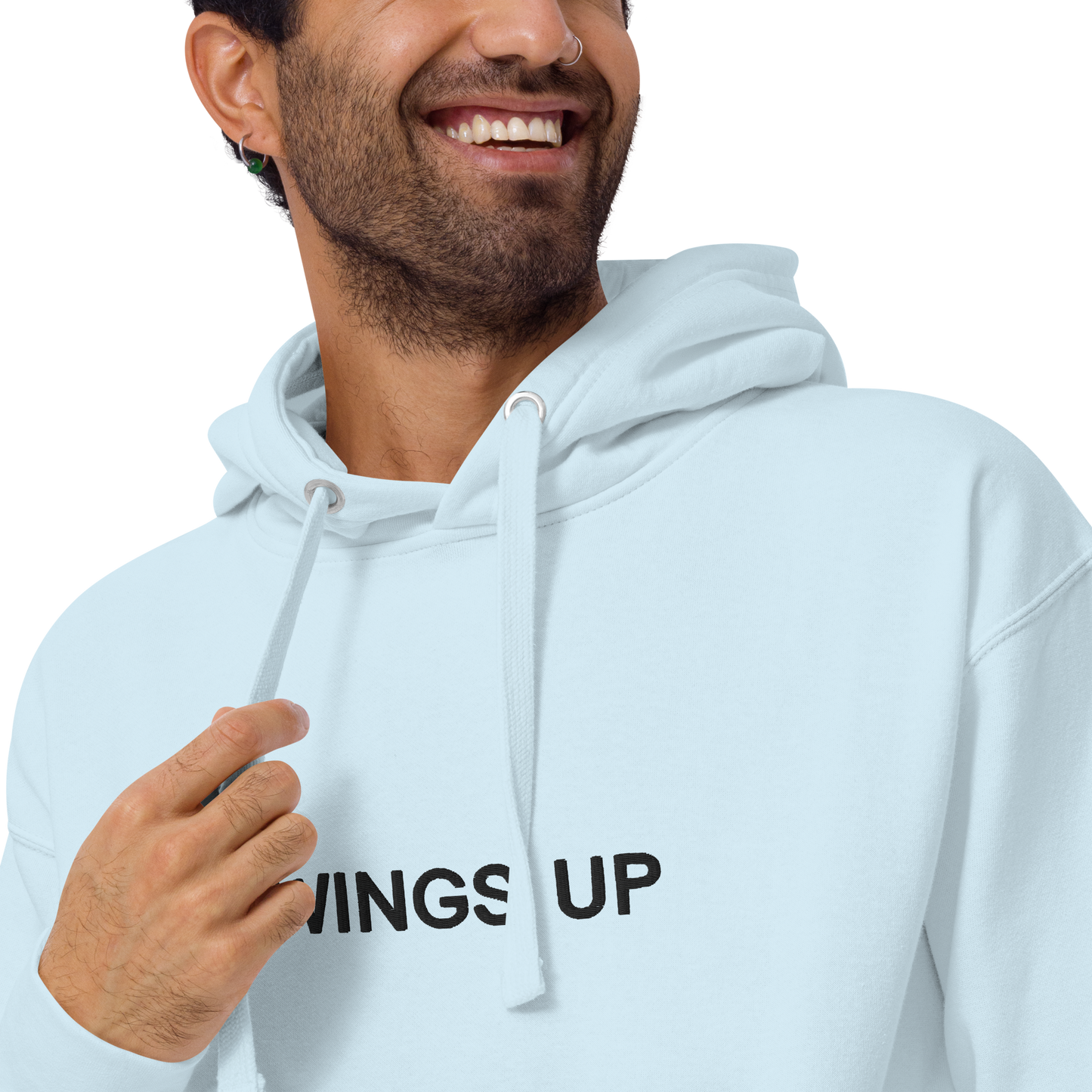 'Wings Up' Pullover Hoodie - Sky Blue