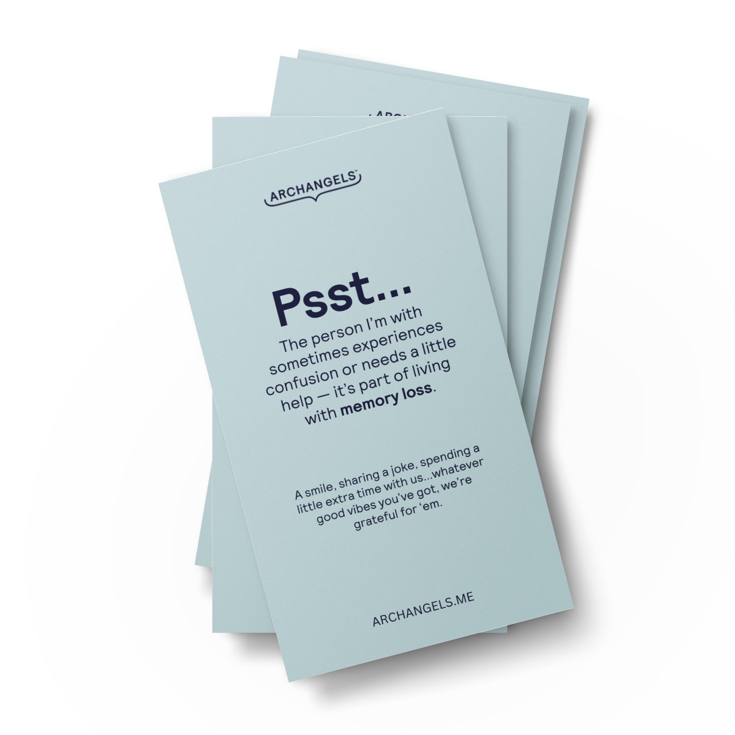Calling Card for Someone with Alzheimer's or Dementia - Vertical